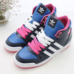 【女】Adidas☆MIDIRU COURT MID W＊運動鞋(藍/黑)